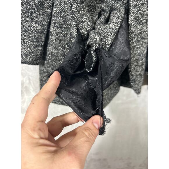 Soft Surroundings Blazer 2x Gray Tweed Paisley Lined Unstructured Long Pockets - Picture 4 of 11